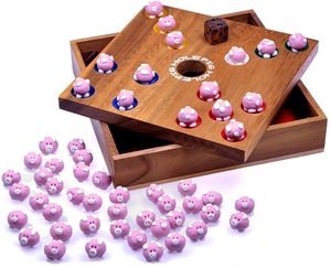 Pig Hole für 2 bis 6 Spieler - Spielfeld 18 x 18 cm - inkl. 60 Schweinchen