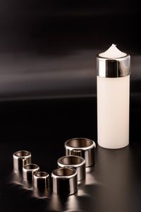 Kerzenring für Tropfschutz und Brennregeln Silber, für Kerzen Ø 8 cm Messing vernickelt, silber