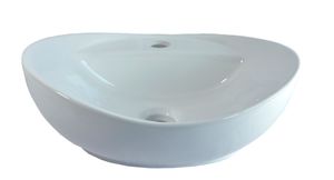 Schnelle Lieferung - Omeere - 49x35x13,5 cm 1x Aufsatzwaschbecken oval klein , Waschbecken Keramik, oval, weiß