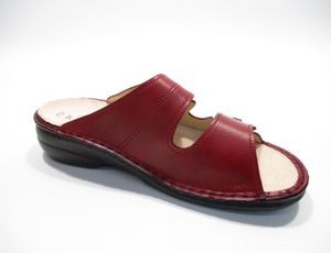 FINN COMFORT Sansibar Damen Pantolette rot carmine Glattleder : 38 Schuhgröße: 38
