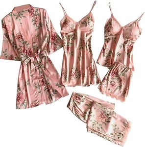 5PC Schlafanzug Damen Pyjama Set Mode Dessous Unterwäsche Babydoll Nachtwäsche Kleid Rückenfrei Zweiteilige Nachthemd Schlafanzüge Negligee Wäsche Set 5PC Schlafanzug Damen Pyjama Set Mode Dessous Unterwäsche Babydoll Nachtwäsche Kleid Rückenfrei Zweiteilige Nachthemd Schlafanzüge Negligee Wäsche Set