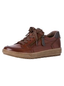 Jana Comfort Damen Echtleder Sneaker cognac auch in Übergrößen, Damen:38 EU