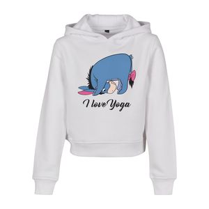 MisterTee MTK095  Kids Namaste Cropped Hoody, Größe:134/140, Farbe:White