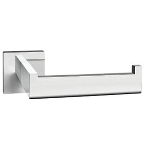 Toilettenpapierhalter - Eckiges Design - aus rostfreiem Edelstahl in Schwarz - offene Halteru Silber