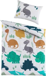 Holiday Heimtex OptiDream Baby Renforcé-Bettwäsche 100x135 cm Dino-Welt