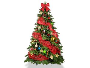 Geschmückter künstlicher weihnachtsbaum mit 104 Stk Kugeln SYMBOL WEIHNACHTEN 210 cm mit Metallständer
