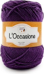 Tricot Cafè - L'Occasione - Knäuel aus Baumwoll- und Acrylmischungen zum Stricken von leichten, atmungsaktiven Strick-/Häkelnadeln: 4.00 / 4.50 Lila 15 1pz