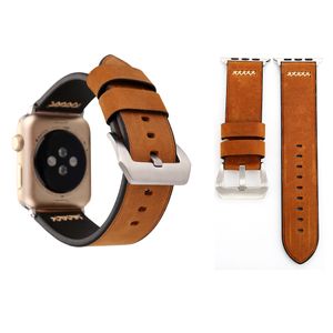 Echt-Leder Armband für Apple Watch Serie 1 / 2 / 3 38 mm Braun
