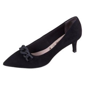 Tamaris Damen Pumps Applikation Kette elegant Pfennigabsatz spitz Leder 1-22404-29, Größe:41 EU, Farbe:Schwarz