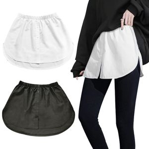 Damen Unterrock Fake Top Minirock Mini-Unterrock Saum gefälschte Röcke mit Elastischem Taillenband,schwarz,S
