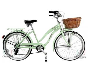 Dolce Vita by Canellini bicykel Cruiser žena hliník s košíkom  - Svetlozelená