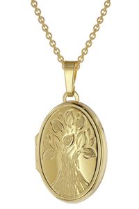 trendor 39544 Medaillon mit Kette Gold plattiertes 925 Silber, 42 cm