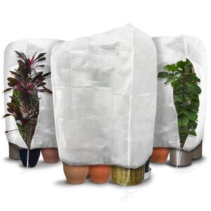 VOUNOT 3er Set Winterschutz für Pflanzen Kübelpflanzen, Frostschutz Kübelpflanzensack mit Kordelzug, 80g/m², 200 x 240 cm