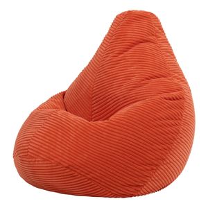 icon Sitzsack-Sessel Flauschig „Dalton“ für Kinder, 69cm x 59cm, Orange, Cord, Kindersitzsack, Groß, Sitzsack Kinder mit Füllung