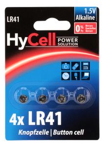 HyCell Alkaline Batterie LR41 (1,5V) AG3, LR736 für Taschenrechner, Klingel usw