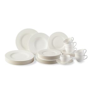 vivo - Villeroy & Boch Group Basic White Kombiset 30tlgEC Premium Porcelain weiß 1952778724  / ! Vorteilset mit 2  * diesem Artikel und 4 EKM Living Trinkhalme aus Edelstahl  !