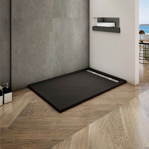 80x100x3cm Rechteck/Quadrat Duschtasse Schwarz Stein-Effekt Duschwanne Für Duschkabine Duschwand
