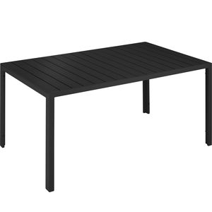 tectake Hliníkový zahradní stůl Bianca s nastavitelnou výškou nohou 150x90x74,5 cm - černý/černý