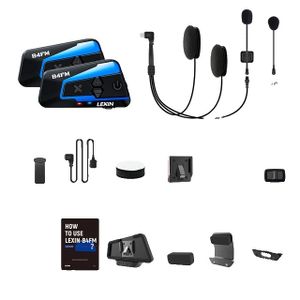 Bluetooth Motorrad Intercom, BT 50 kabellose Kommunikation, Musik teilen, Doppelpack 2 Stück