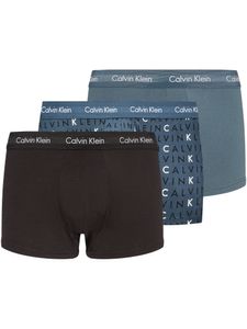 Calvin Klein Herren Unterwäsche 3er Pack Low Rise Trunk, Farbauswahl:Grau, Größe:S