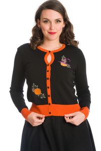 Banned Alternative Strickjacke Pumpkin Witch Halloween Hexe Witch Cardigan