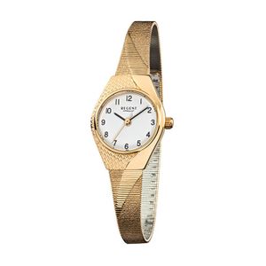 Regent Stahl Damen Uhr F-745 Quarzuhr Armband gold D2URF745