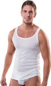HERMKO 3000 Herren Tank Top 100% Baumwolle in Feinripp, Unterhemd, Muskel Shirt  EU, Größe:D 7 = EU XL, Farbe:weiß