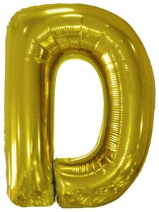 Folienballon Buchstabe D gold - 88cm