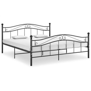 Bett Jugendbett Zeitgenössische & Lattenrost Bett Schwarz Metall 140x200 cm HOMMIE,einfache Montage
