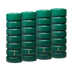 Garantia CLASSICO Gartentank-Set Regentonne Regenspeicher 2600 L (4x650 L),  260x60x192 cm (LxBxH), grün; 326036