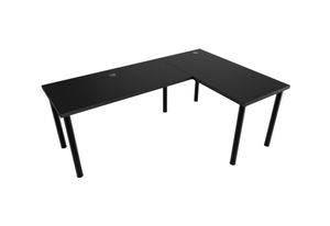 Počítačový rohový stôl LOOK N, 200/135x73-76x65, čierna, pravý