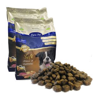 8 kg + 400 g gratis Lyra Pet® High Premium Dog Soft Strauß & Kartoffel Hundefutter
