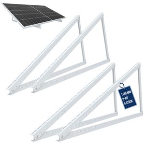 NuaSol Halterung für Solarpanel Aufständerung bis 118 cm Flachdach PV Solarmodul Solar- & PV-Montagesysteme Verstellbar 0-90° 2er Set Aluminium