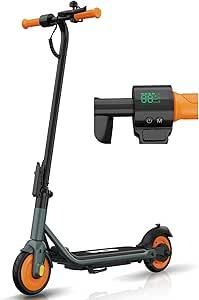RCB Kinder Elektroroller, Max Reichweite 15KM, Max Geschwindigkeit 15KMH, 7" Vollgummireifen, Faltbarer Kinder E-Scooter mit Stoßdämpfung, Doppelbrems