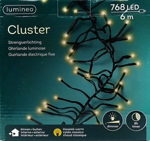 Lumineo LED Lichterkette Cluster 600 cm 768 Lichter classic warm FWKO