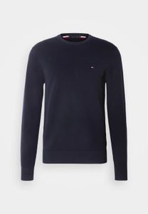 Tommy Hilfiger Pullover dunkelblau Rundhals Baumwolle einfarbig