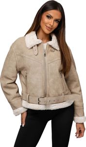 Damen Lederjacke Beige OZONEE O/81331Z 3XL Damen Lederjacke Beige OZONEE O/81331Z 3XL