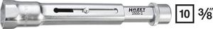 HAZET 2505-2 Klucz do świec zapłonowych ∙ Wydrążony kwadrat 3/8 cala (10 mm) ∙ Zewnętrzny profil sześciokątny ∙ 20,8 mm ∙ 13⁄16″