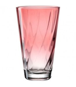 Leonardo Trinkglas Twist, Wasserglas, Saftglas, Kalk-Natron-Glas, Rot, 300 ml, 046973