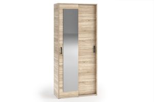 Drehtürenschrank GAR, 2-türig Kleiderschrank mit Spiegel, Moderne Garderobe, Schrank Größe: 90 x 205 x 40 cm