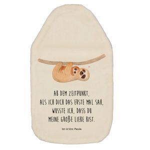 Mr. & Mrs. Panda Wärmflasche Faultier Kind - Weiß - Geschenk, Wärmekissen, Faultier Deko, mom-life, Baby, Wärmflaschenbezug, Mama, Körnerkissen, Wärmflasche mit Bezug