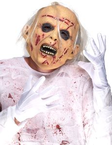 Latex Halloween Maske leidender Zombie für Erwachsene bunt