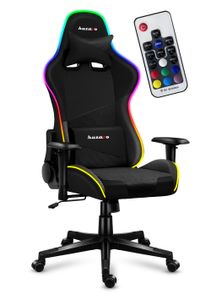 Huzaro Force 6.2 | RGB LED Beleuchtung Gaming Stuhl Gamer Bürostuhl Schreibtischstuhl Gamer Kopfstütze Lendenstütze | bis 130 kg belastbar | Schwarz