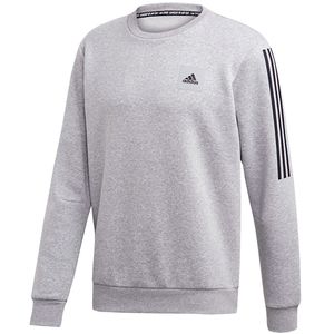 adidas Herren 3 Streifen Must Haves Fleece Crew Sweatshirt Gr.2XL grau (FI6125)