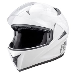 Westt Motorradhelm Herren Damen Integralhelm Klapphelm Flip-up Motorrad Jethelm Chopper Mofa Moped Roller Modular Helm Motorrad ECE DOT Zertifiziert, weiß, L (59-60 cm)