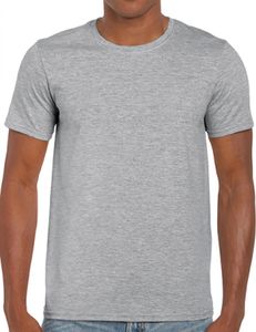 Gildan 64000 | Softstyle Herren T-Shirt modischer Kragen - Farbe: Sport Grey (Heather) - Größe: 4XL