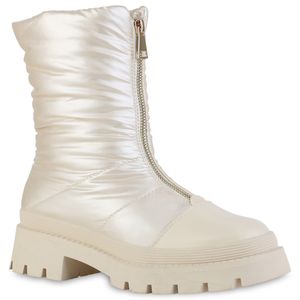 VAN HILL Dámske zimné topánky s podšívkou členkové topánky s profilovanou podrážkou 839937, Farba: béžová, Veľkosť: 40