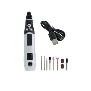 1 Set Electric Mühle Komfortable Griff 3-Gang-Einstellung USB-Ladung Ergonomisches Design Handheld-Graveur Stift Mini-Bohrer Drehwerkzeug-B