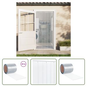 The Living Store Türvorhang Transparent 200x1,6 mm 10 m PVC