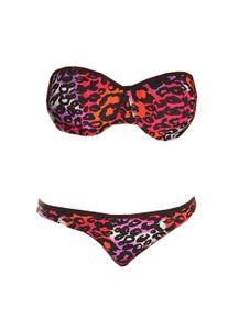Homeboy Marken-Balconnet-Bikini, schwarz-pink-bunt Dessous / Bademoden Größe: 36 A-Cup